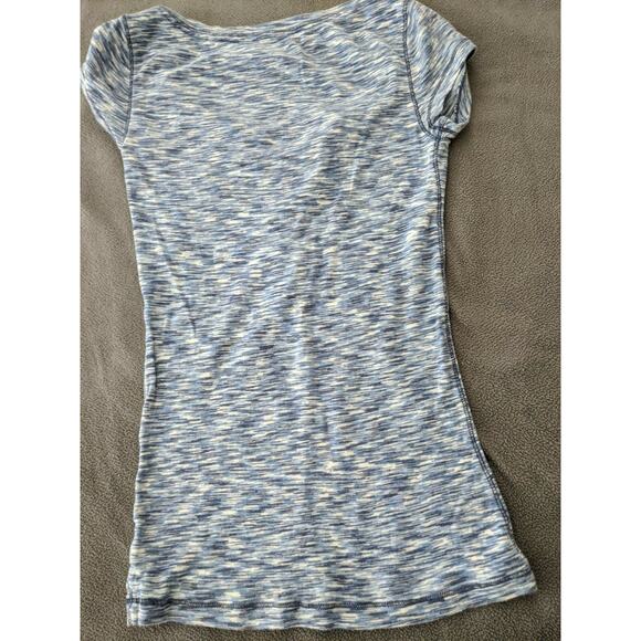 Old Navy XS Blue White strips V-Neck Polo 3 button cap 100% cotton - Picture 2 of 5